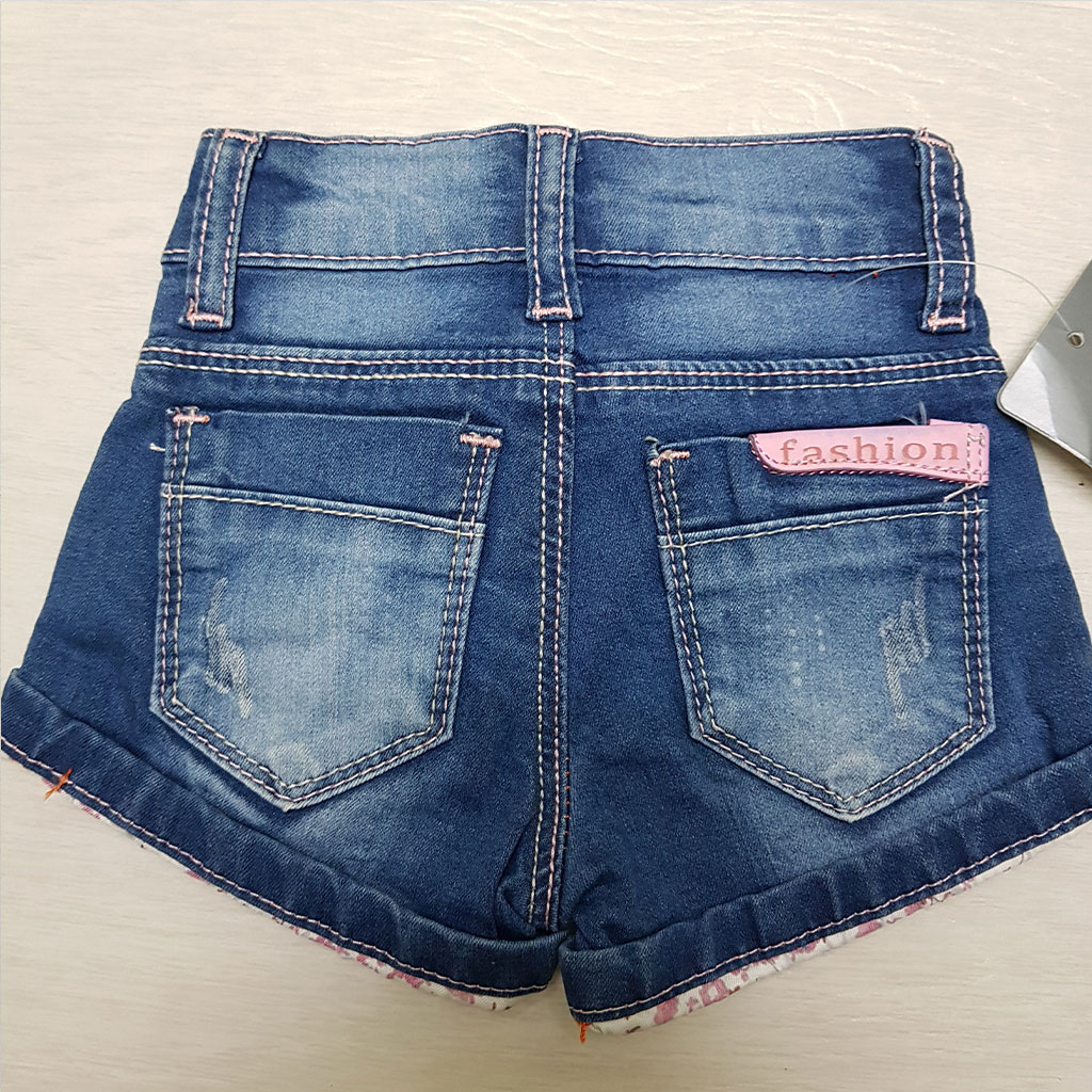 شلوارک جینز دخترانه 110243 سایز 6 تا 36 ماه مارک Denim