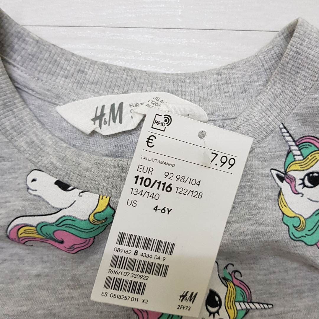 بلوز گرم دخترانه 25896 سایز 5 تا 10 سال مارک H&M