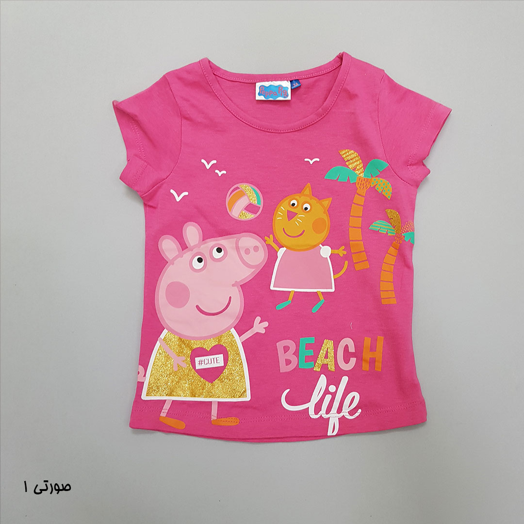 تی شرت دخترانه 28750 سایز 1 تا 7 سال مارک Peppapig