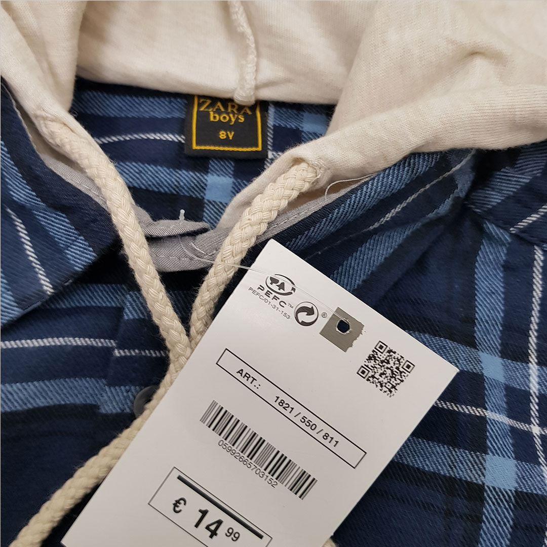 پیراهن ضخیم پسرانه 29193 سایز 2 تا 12 سال مارک ZARA   *