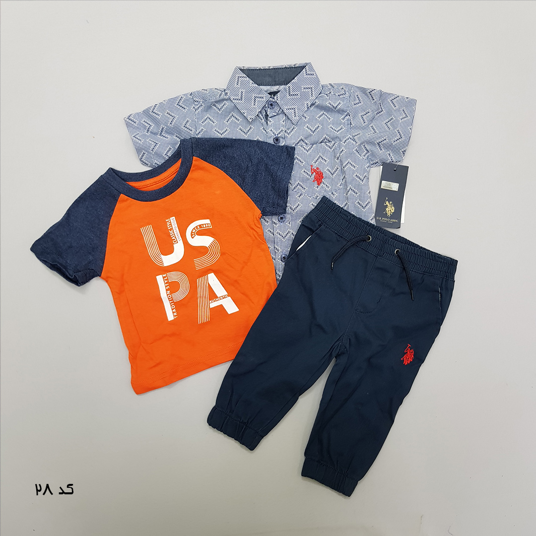 ست سه تکه پسرانه 27519 سایز 12 ماه تا 7 سال مارک US POLO ASSN