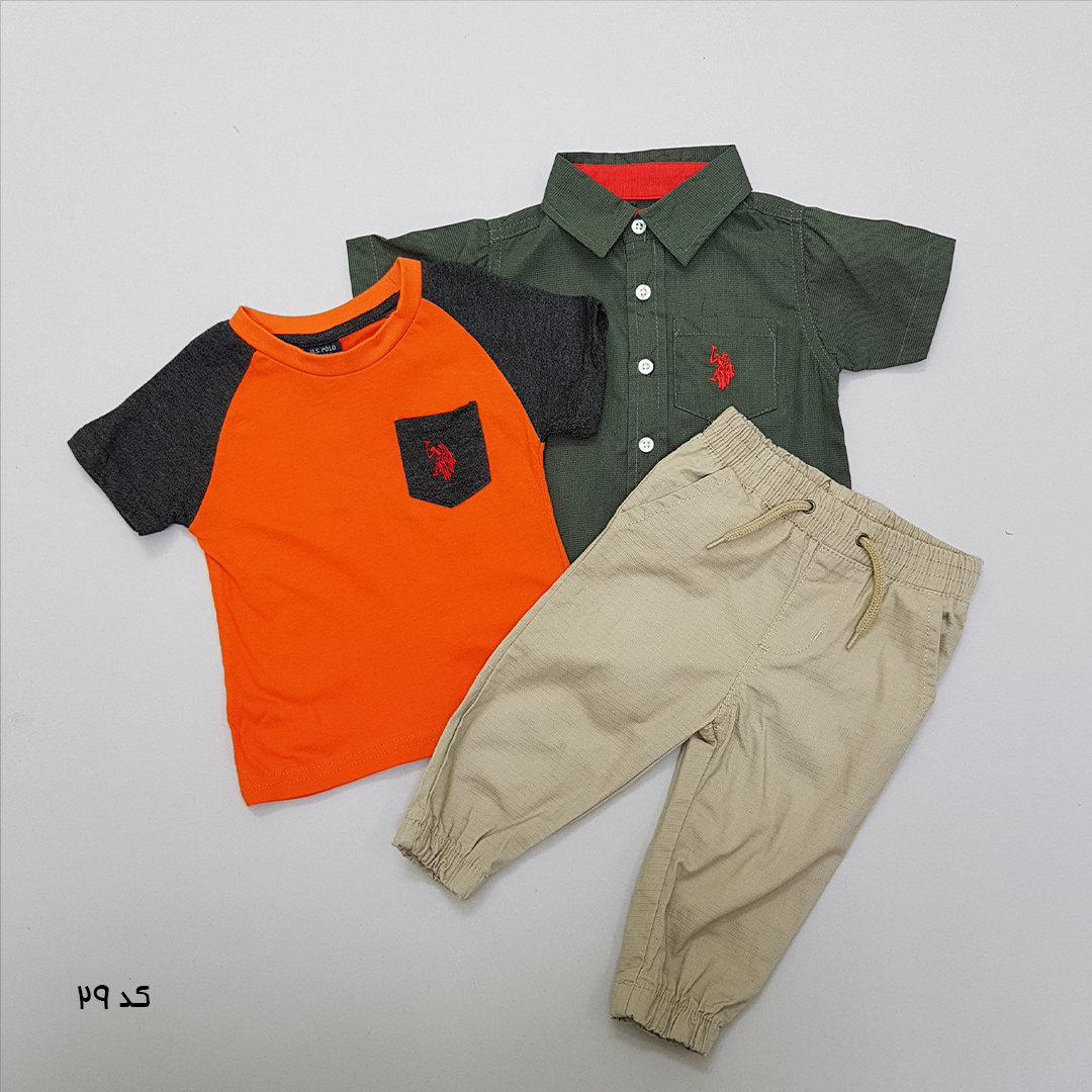 ست سه تکه پسرانه 27519 سایز 12 ماه تا 7 سال مارک US POLO ASSN