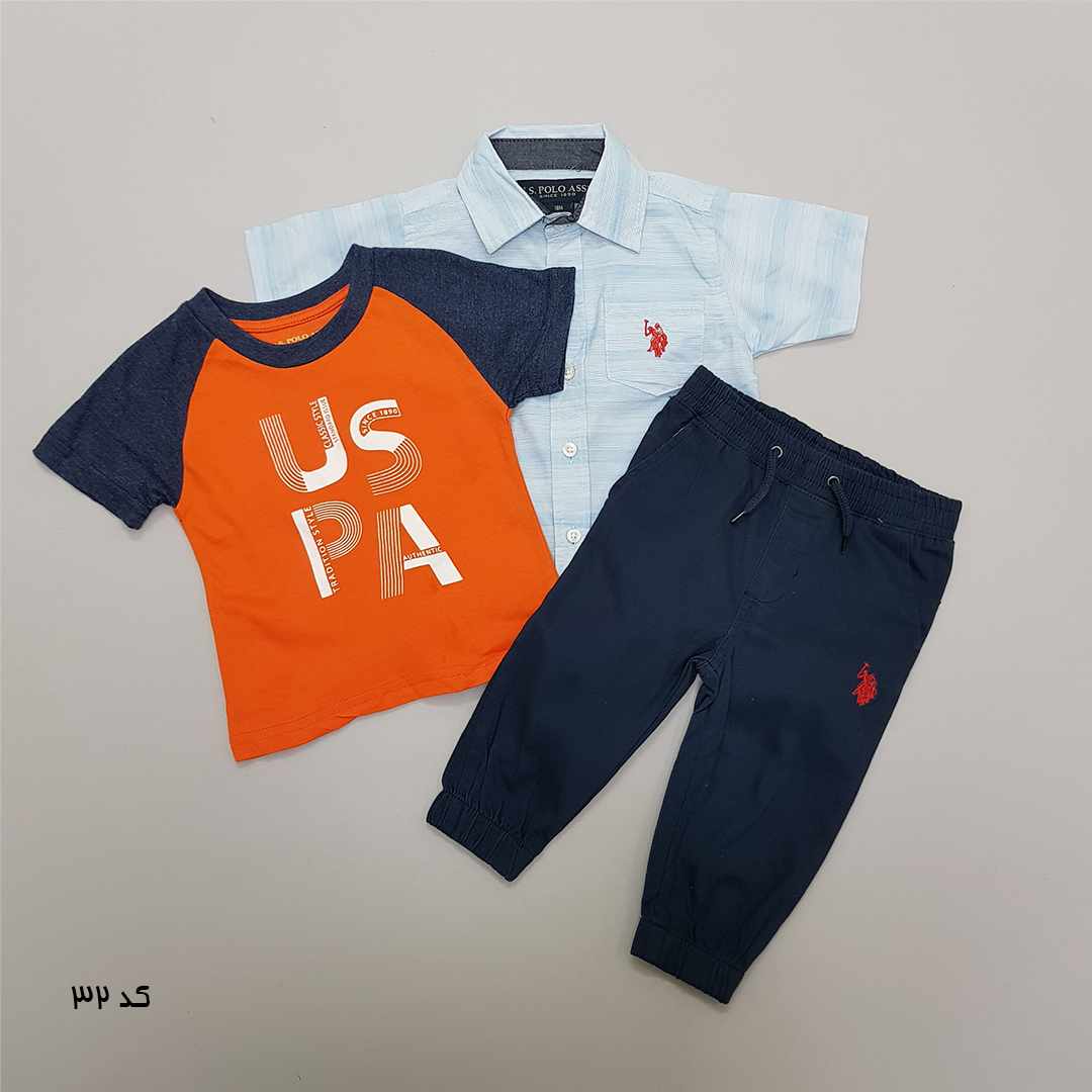 ست سه تکه پسرانه 27519 سایز 12 ماه تا 7 سال مارک US POLO ASSN