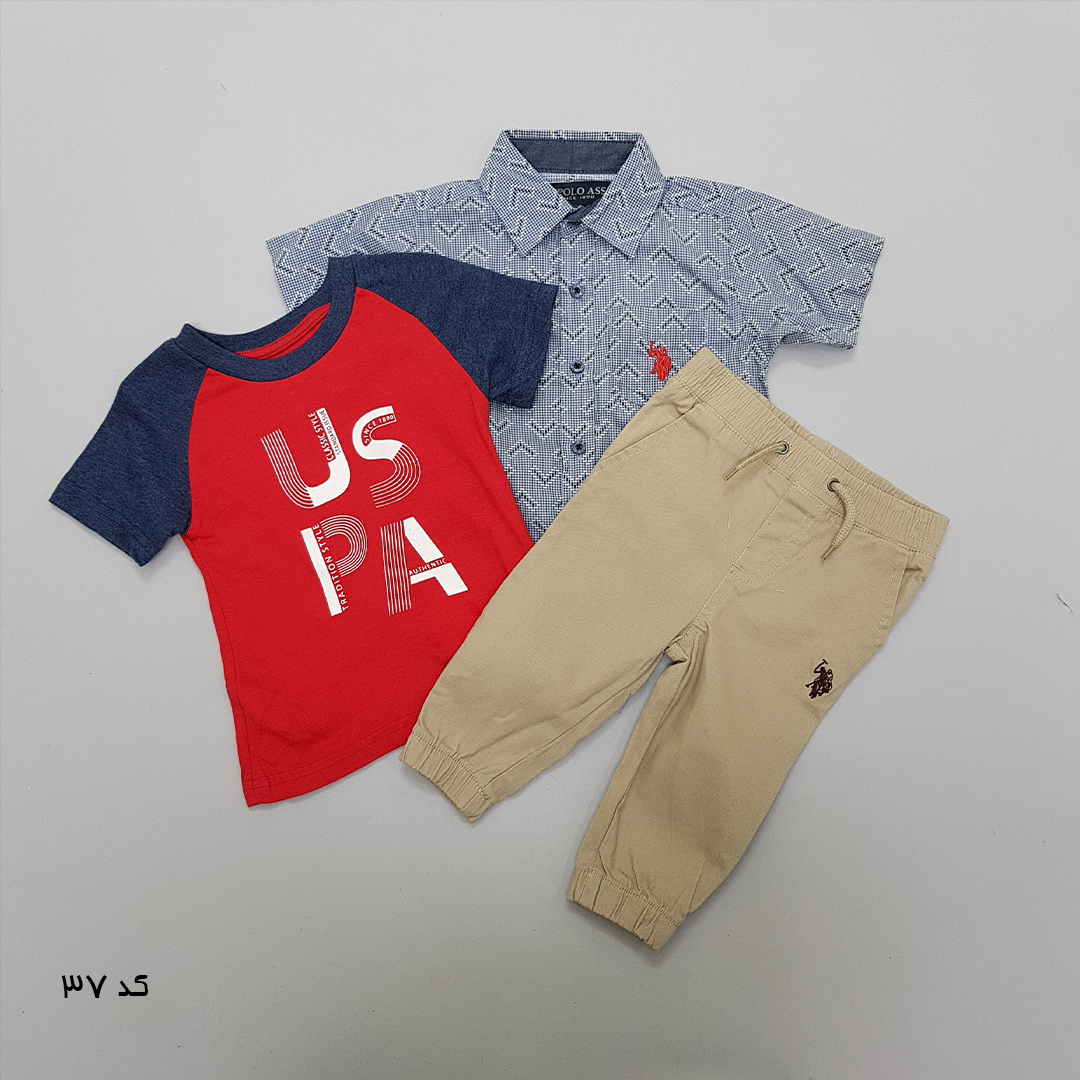 ست سه تکه پسرانه 27519 سایز 12 ماه تا 7 سال مارک US POLO ASSN