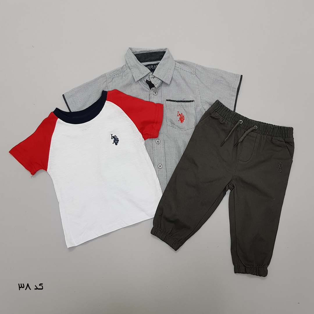 ست سه تکه پسرانه 27519 سایز 12 ماه تا 7 سال مارک US POLO ASSN