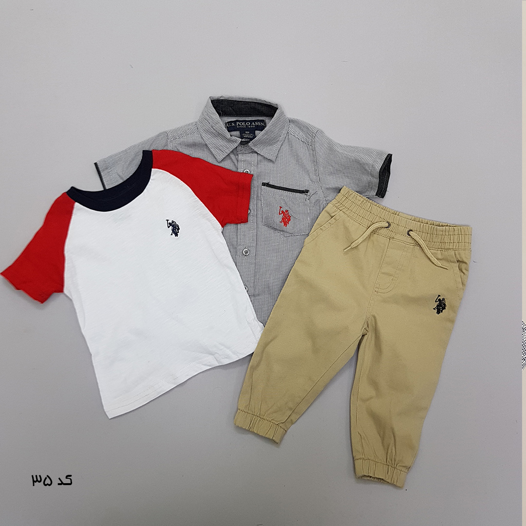 ست سه تکه پسرانه 27519 سایز 12 ماه تا 7 سال مارک US POLO ASSN