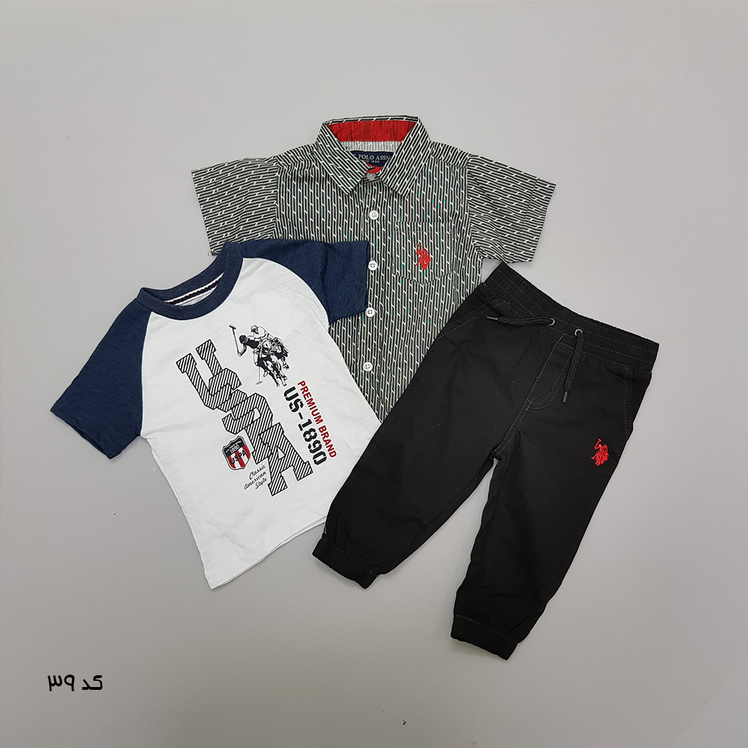 ست سه تکه پسرانه 27519 سایز 12 ماه تا 7 سال مارک US POLO ASSN