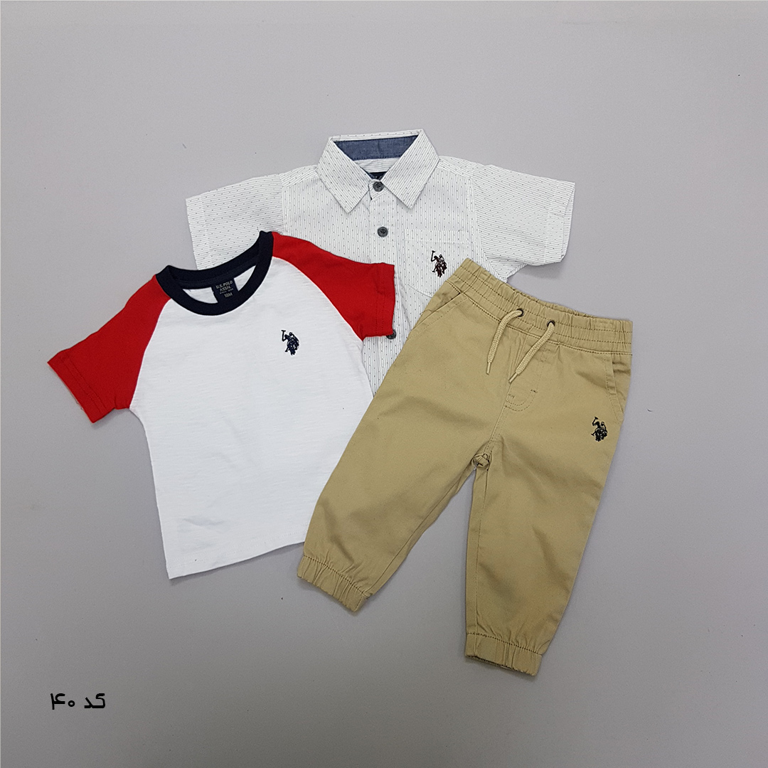 ست سه تکه پسرانه 27519 سایز 12 ماه تا 7 سال مارک US POLO ASSN