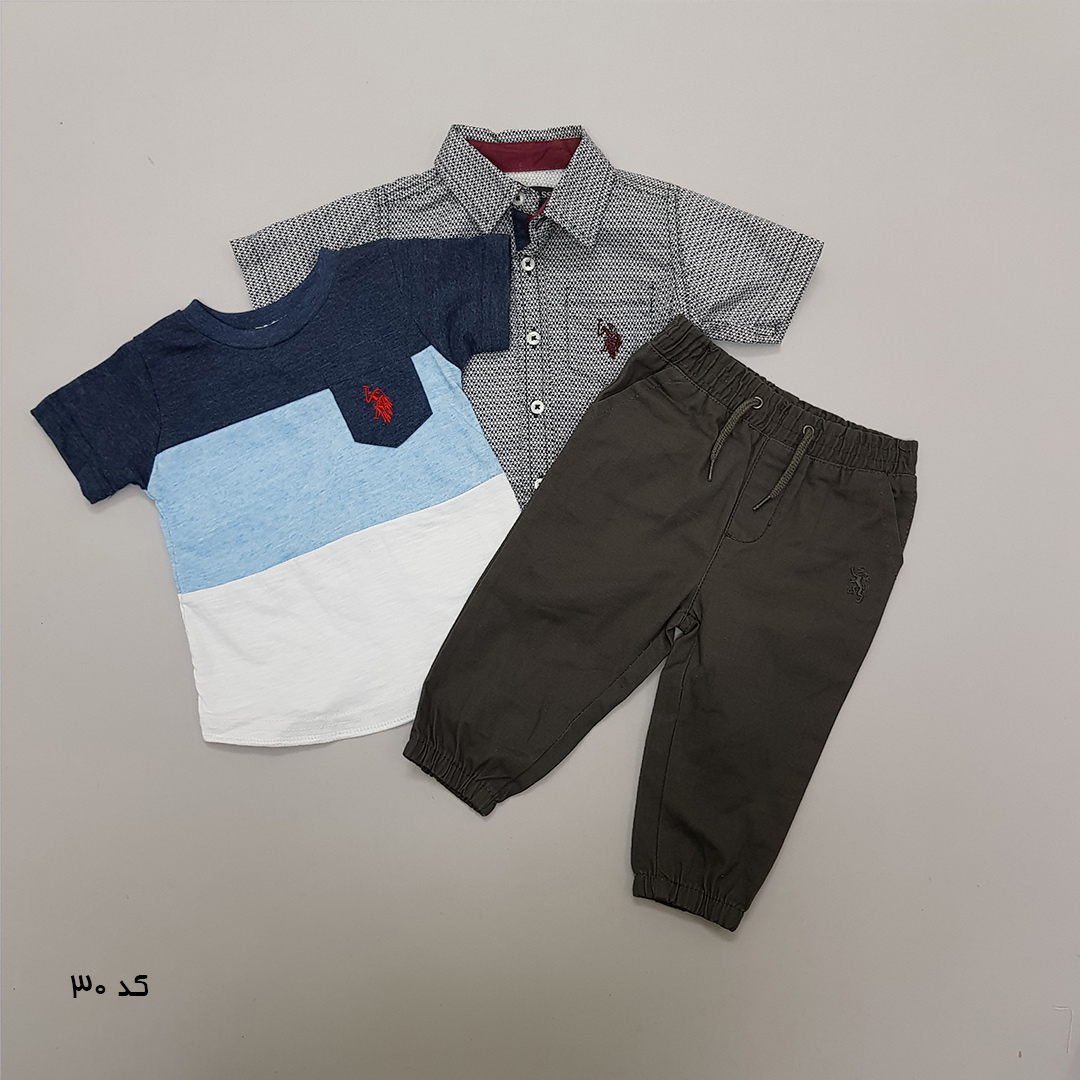 ست سه تکه پسرانه 27519 سایز 12 ماه تا 7 سال مارک US POLO ASSN