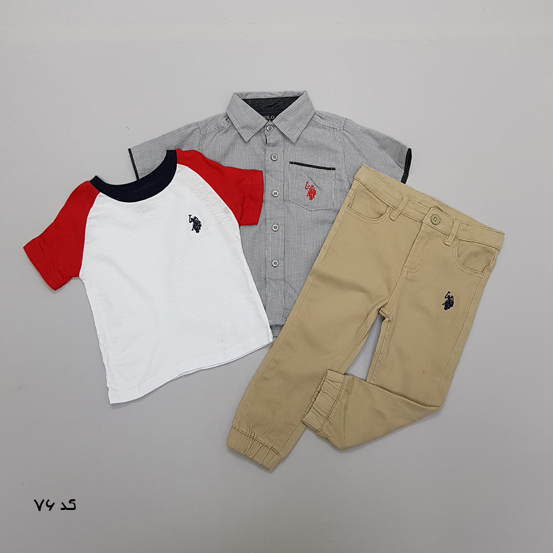 ست سه تکه پسرانه 27519 سایز 12 ماه تا 7 سال مارک US POLO ASSN