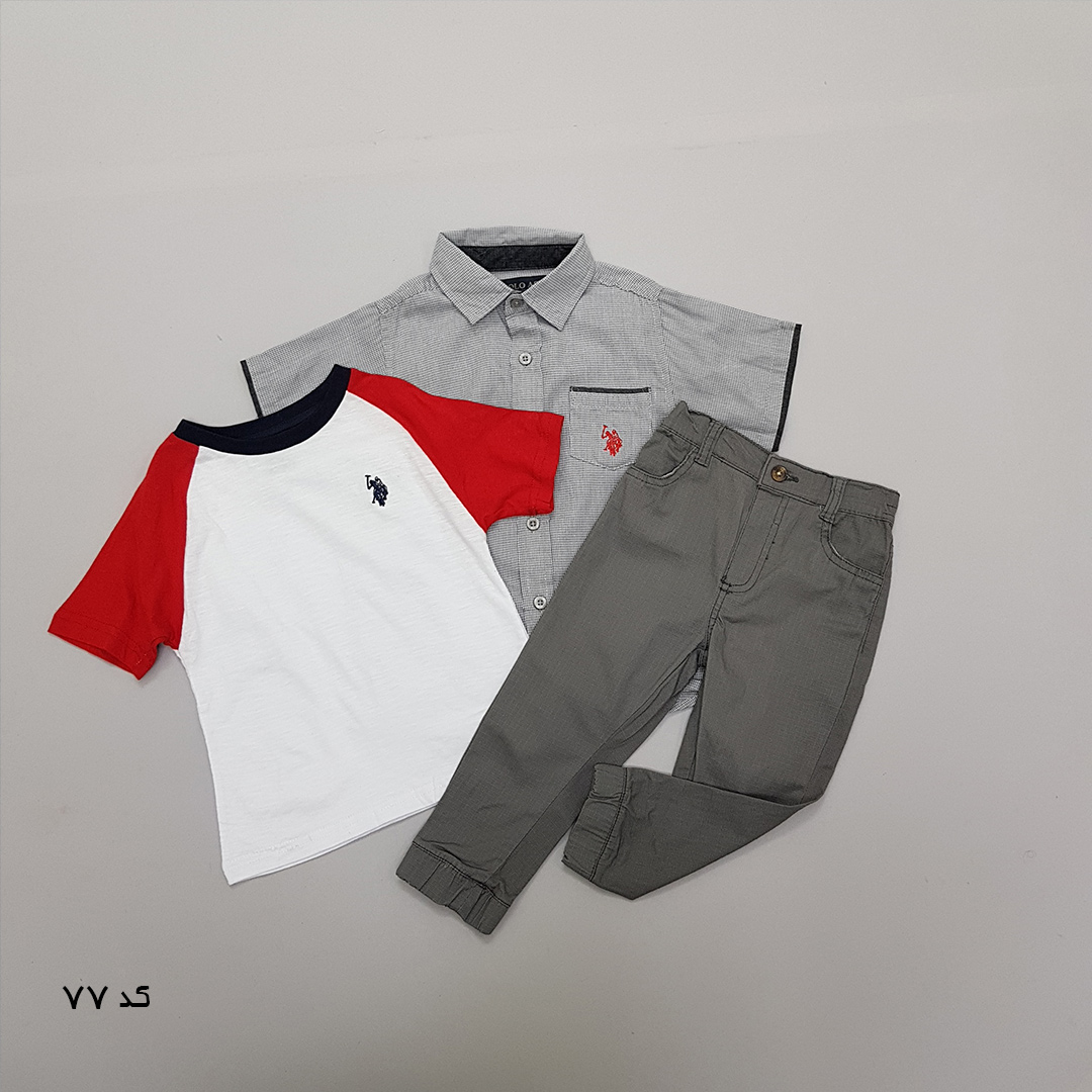 ست سه تکه پسرانه 27519 سایز 12 ماه تا 7 سال مارک US POLO ASSN