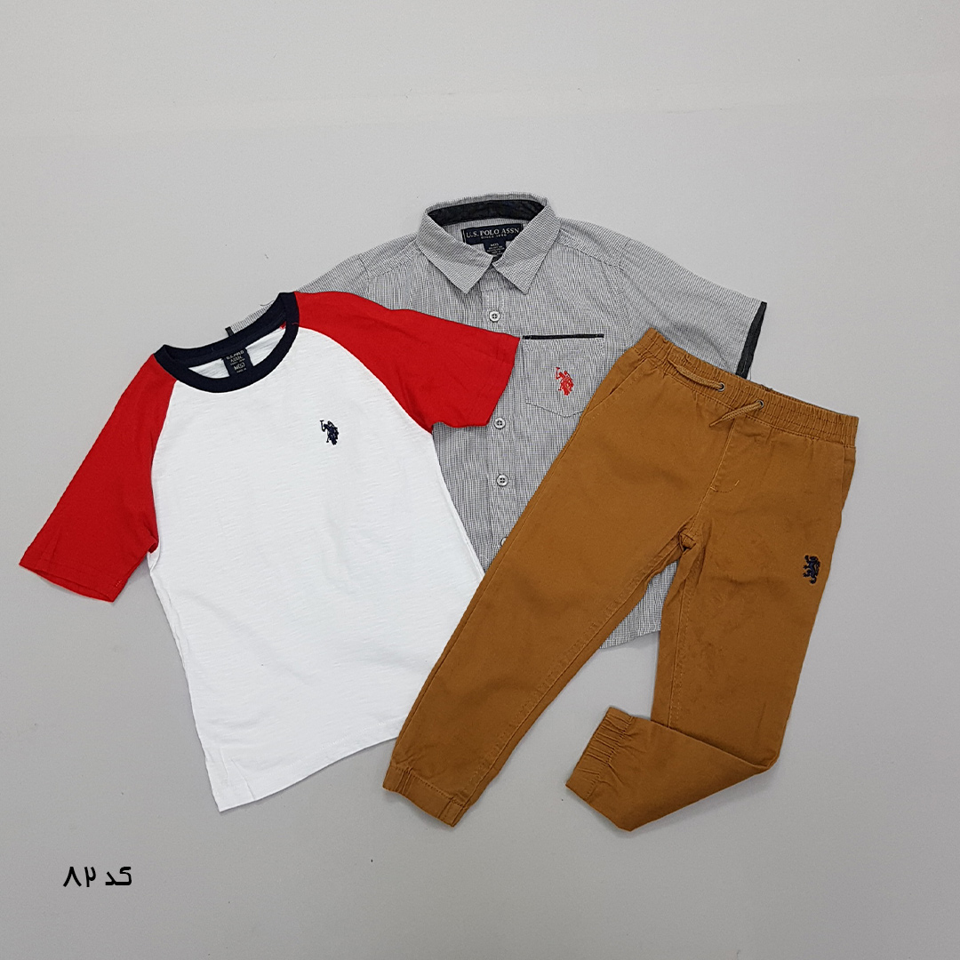 ست سه تکه پسرانه 27519 سایز 12 ماه تا 7 سال مارک US POLO ASSN