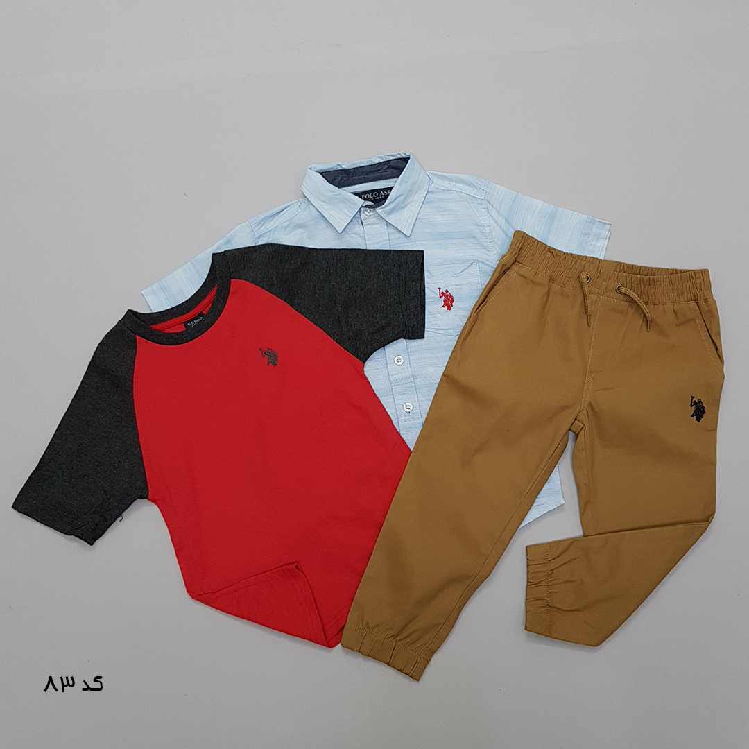 ست سه تکه پسرانه 27519 سایز 12 ماه تا 7 سال مارک US POLO ASSN