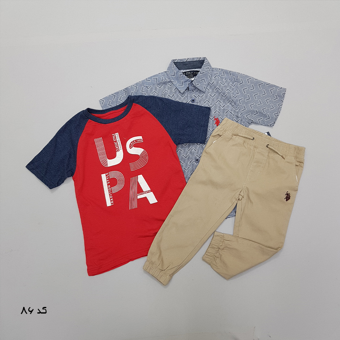 ست سه تکه پسرانه 27519 سایز 12 ماه تا 7 سال مارک US POLO ASSN