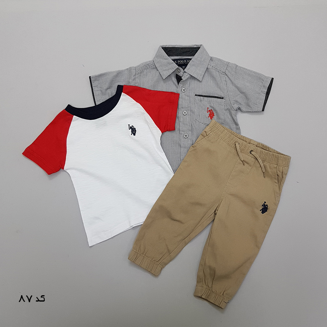 ست سه تکه پسرانه 27519 سایز 12 ماه تا 7 سال مارک US POLO ASSN