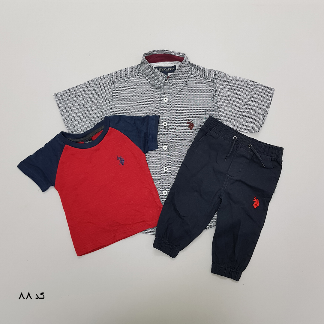 ست سه تکه پسرانه 27519 سایز 12 ماه تا 7 سال مارک US POLO ASSN