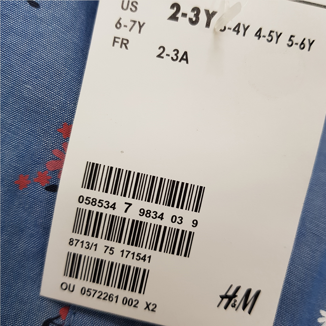 مانتو دخترانه 30618 سایز 2 تا 7 سال کد 2 مارک H&M   *