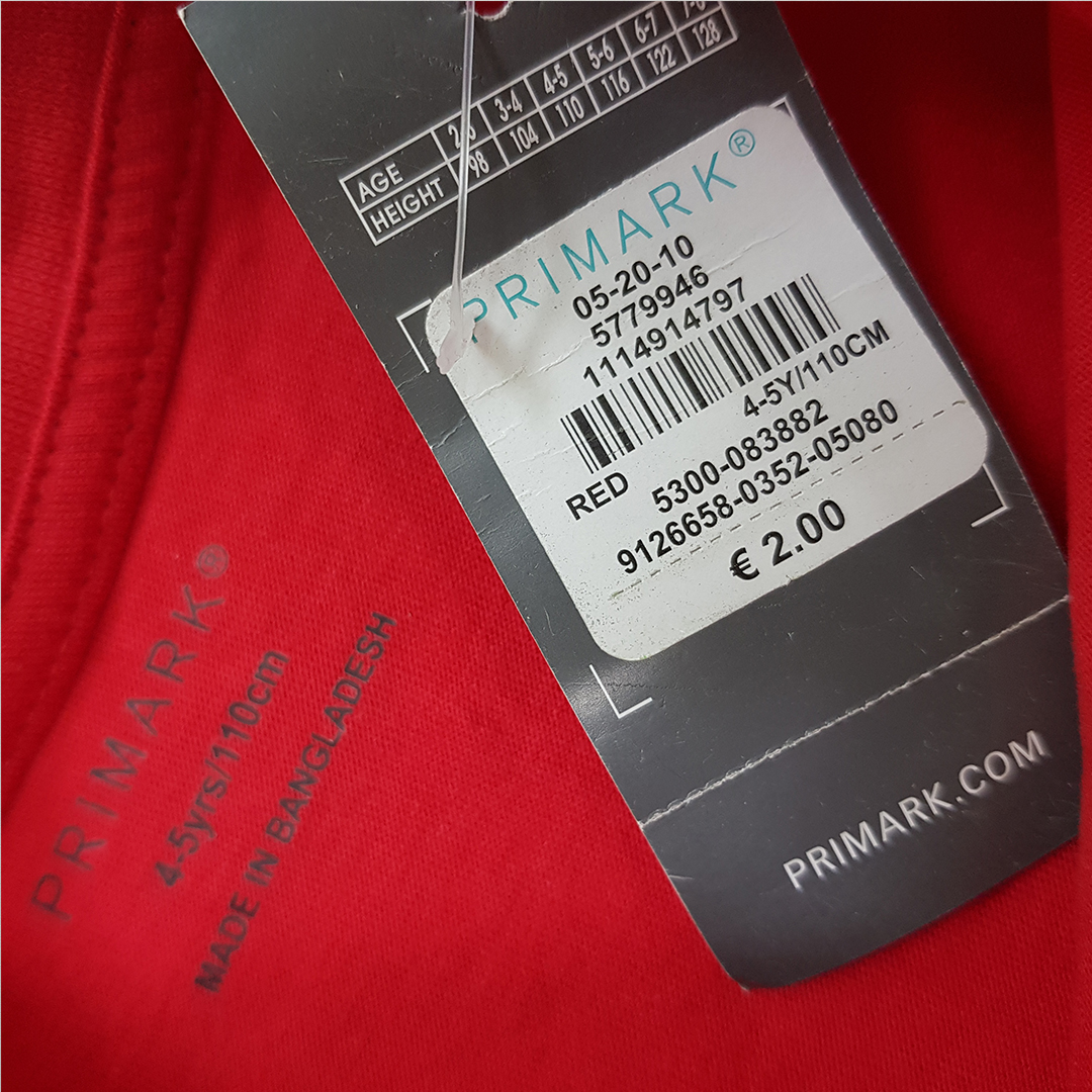 بلوز پسرانه 30939 سایز 3 تا 8 سال مارک PRIMARK