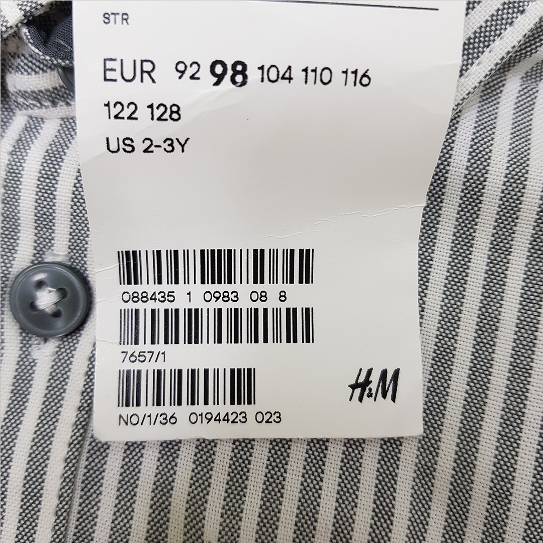 پیراهن پسرانه 31210 سایز 1.5 تا 9 سال مارک H&M   *