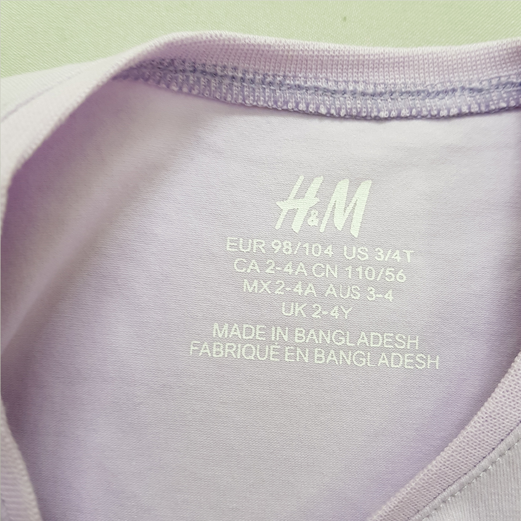 بلوز دخترانه 36688 سایز 1.5 تا 7 سال کد 1 مارک H&M   *