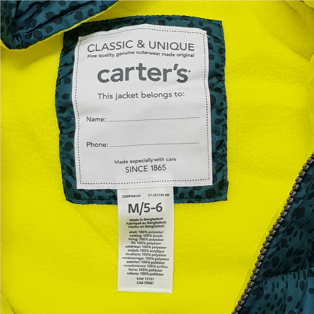 کاپشن پسرانه 20229 سایز 2 تا 7 سال مارک Carters   *