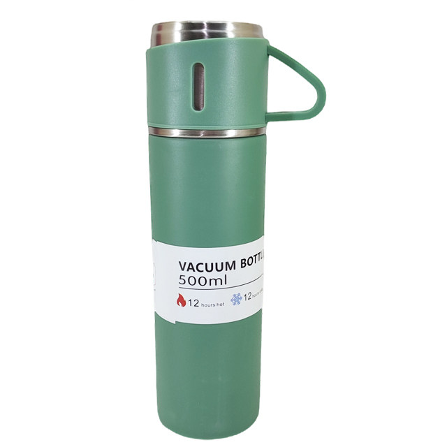 801996فلاسک مدل کادویی VACUUM FLASK SET به همراه سه عدد لیوان کد 801996