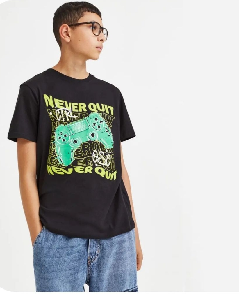 تی شرت پسرانه 22518 سایز 9 تا 14 سال مارک H&M