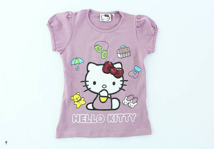 تی شرت دخترانه 100275 سایز 5 تا 8 سال مارک HELLO KITTY محصول بنگلادش