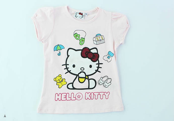 تی شرت دخترانه 100275 سایز 5 تا 8 سال مارک HELLO KITTY محصول بنگلادش