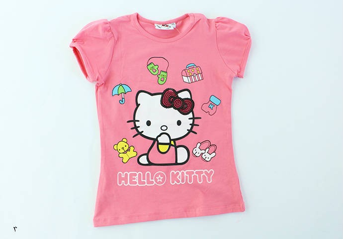 تی شرت دخترانه 100275 سایز 5 تا 8 سال مارک HELLO KITTY محصول بنگلادش