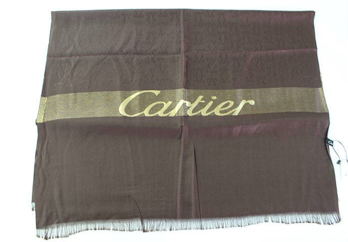 شال مارک دار زنانه 100442 طرح CARTIER