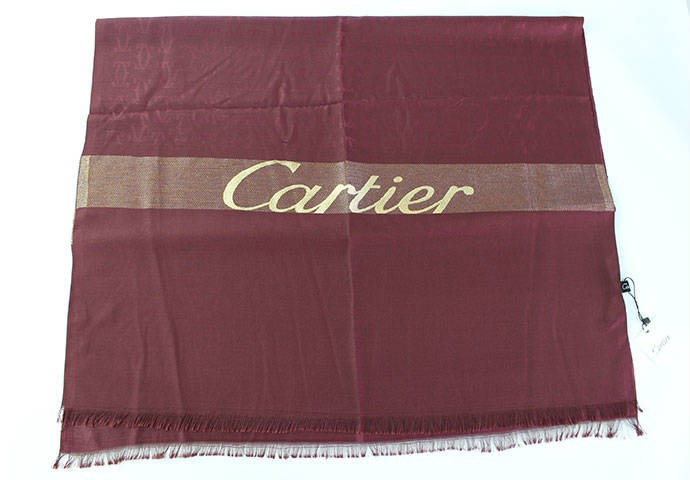 شال مارک دار زنانه 100442 طرح CARTIER