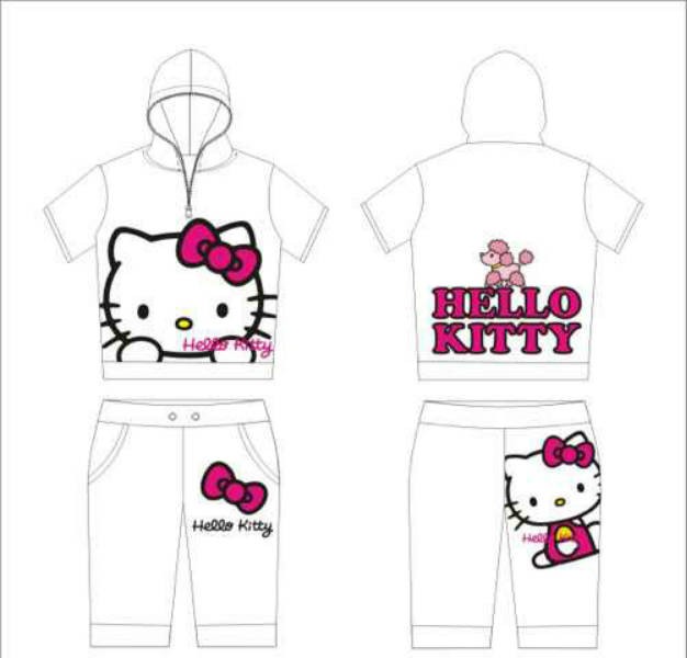 ست سویشرت و شلوارک 100539 سایز 2 تا 12 سال مارک Hello Kitty