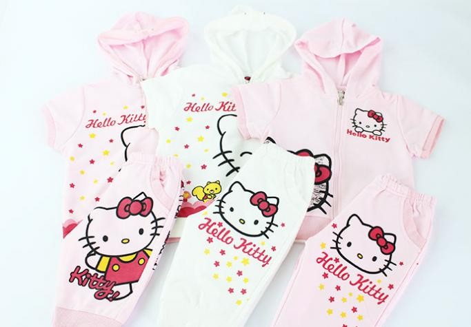 ست سویشرت و شلوارک 100539 سایز 2 تا 12 سال مارک Hello Kitty