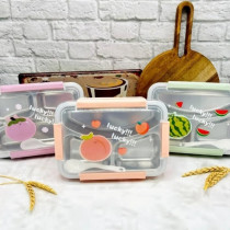 ظرف غذا خوری استیل طرح میوه با حجم ۱۰۰۰ میلی لیتر کد 802145