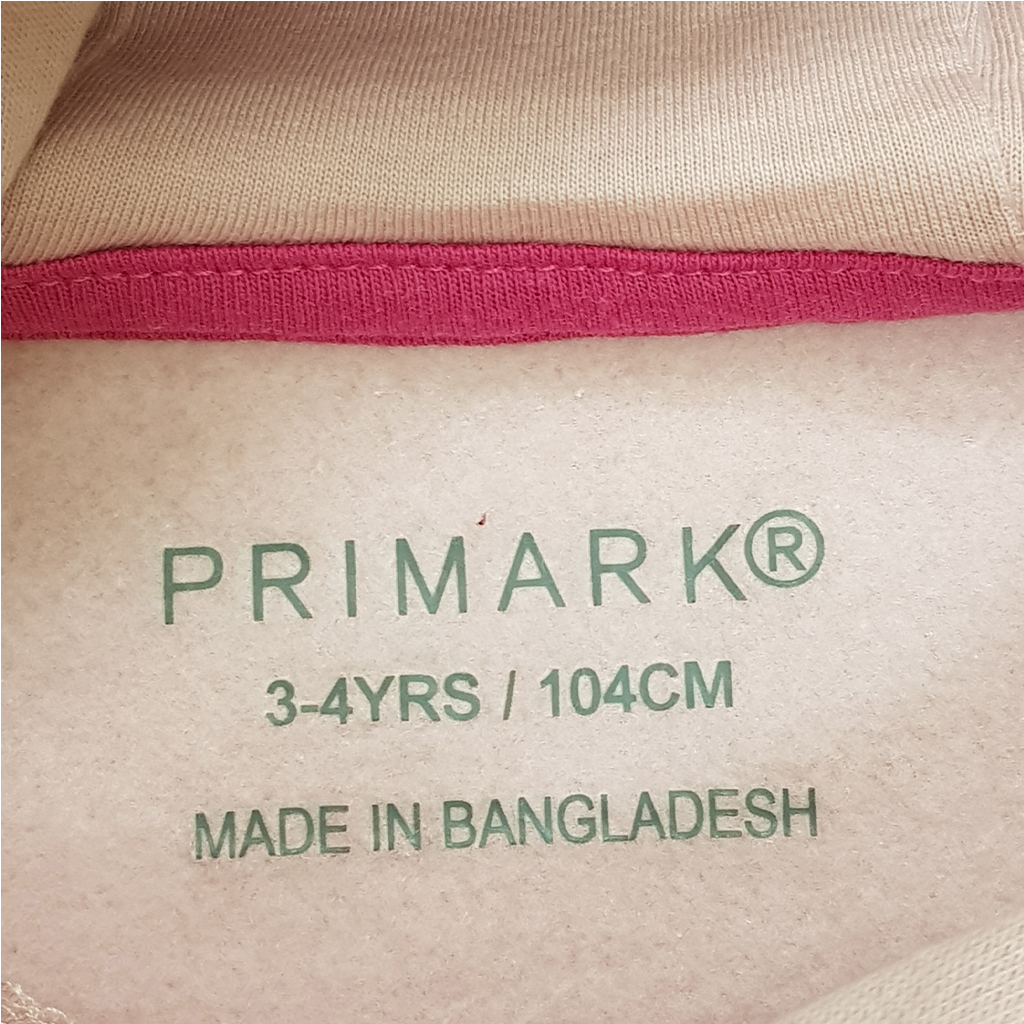 هودی توپنبه ای دخترانه 25008 سایز 3 تا 7 سال مارک PRIMARK