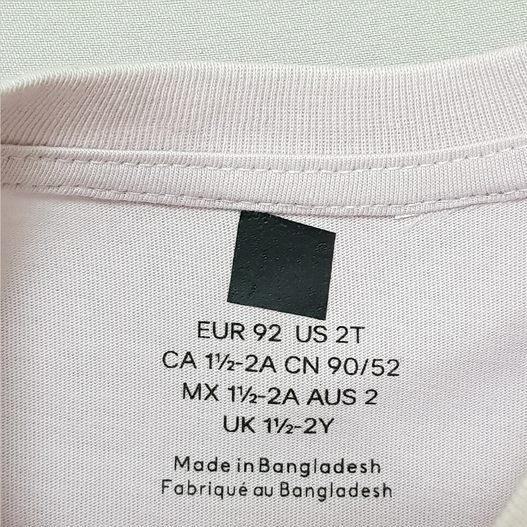 تی شرت دخترانه 26792 سایز 1.5 تا 12 سال مارک H&M