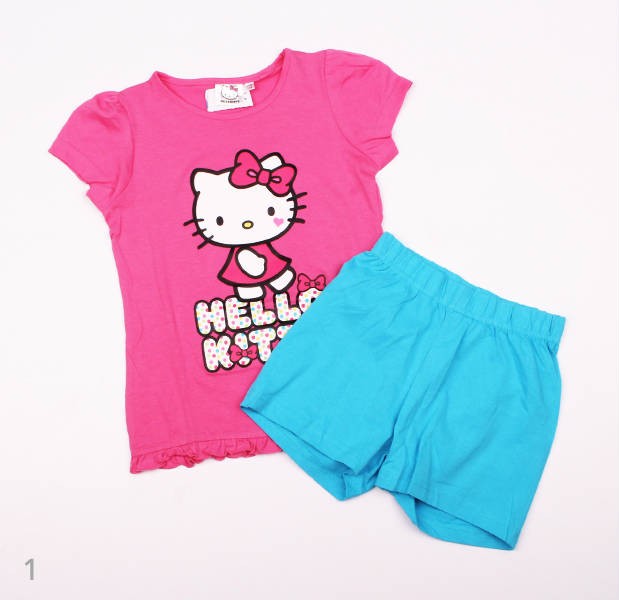 بلوز و شلوارک دخترانه 100899 سایز 5 تا 12 سال مارک HELLO KITTY