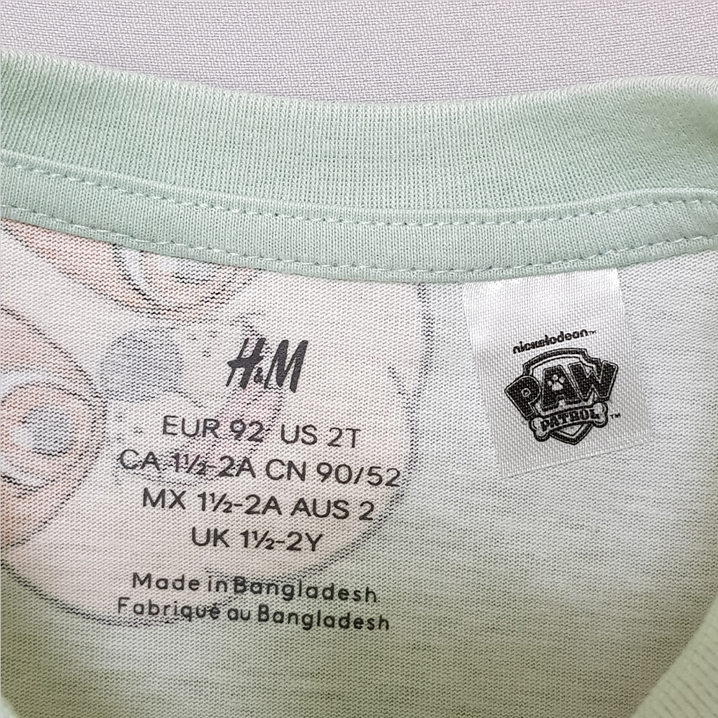 تی شرت پسرانه 28005 سایز 1.5 تا 8 سال مارک H&M