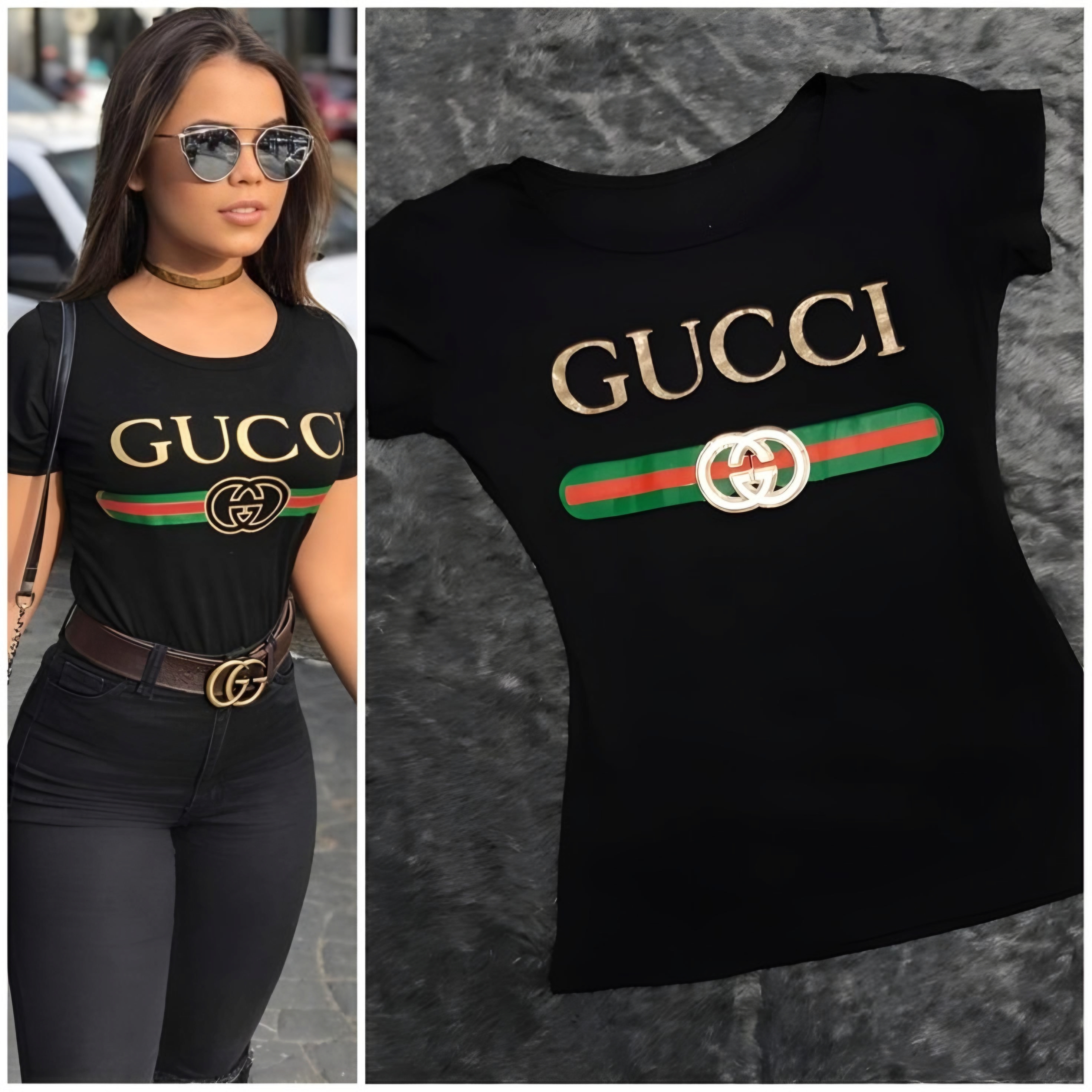 تیشرت زنانه طرح GUCCI کد 367