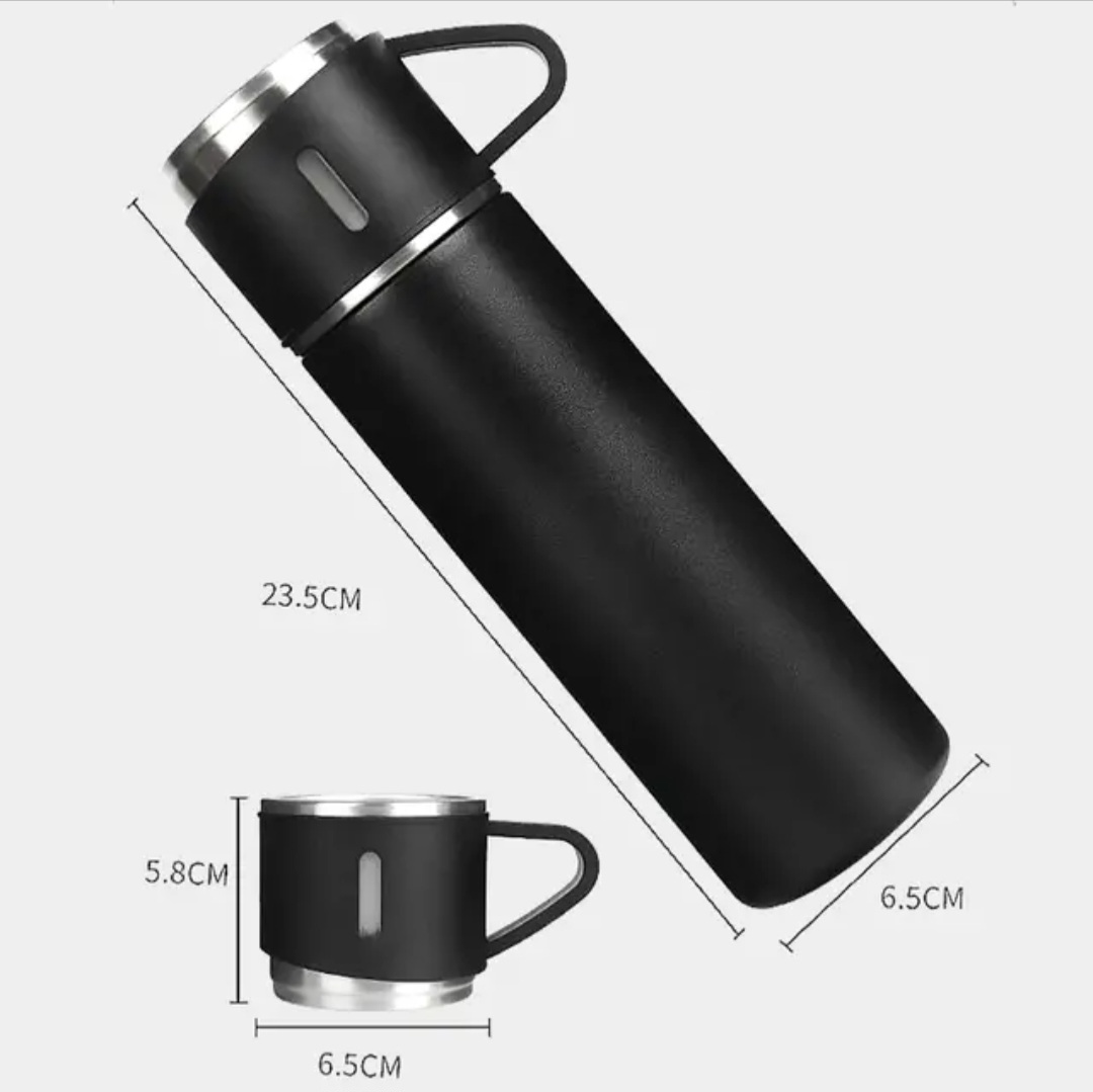 فلاسک مدل 3 کاپ VACUUM گنجایش 0.5 لیتر به همراه لیوان مجموعه 3 عددی کد 802172