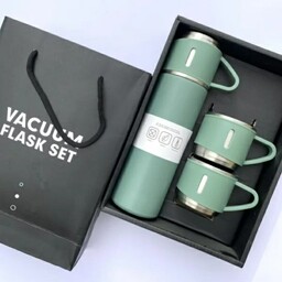 فلاسک مدل 3 کاپ VACUUM گنجایش 0.5 لیتر به همراه لیوان مجموعه 3 عددی کد 802172