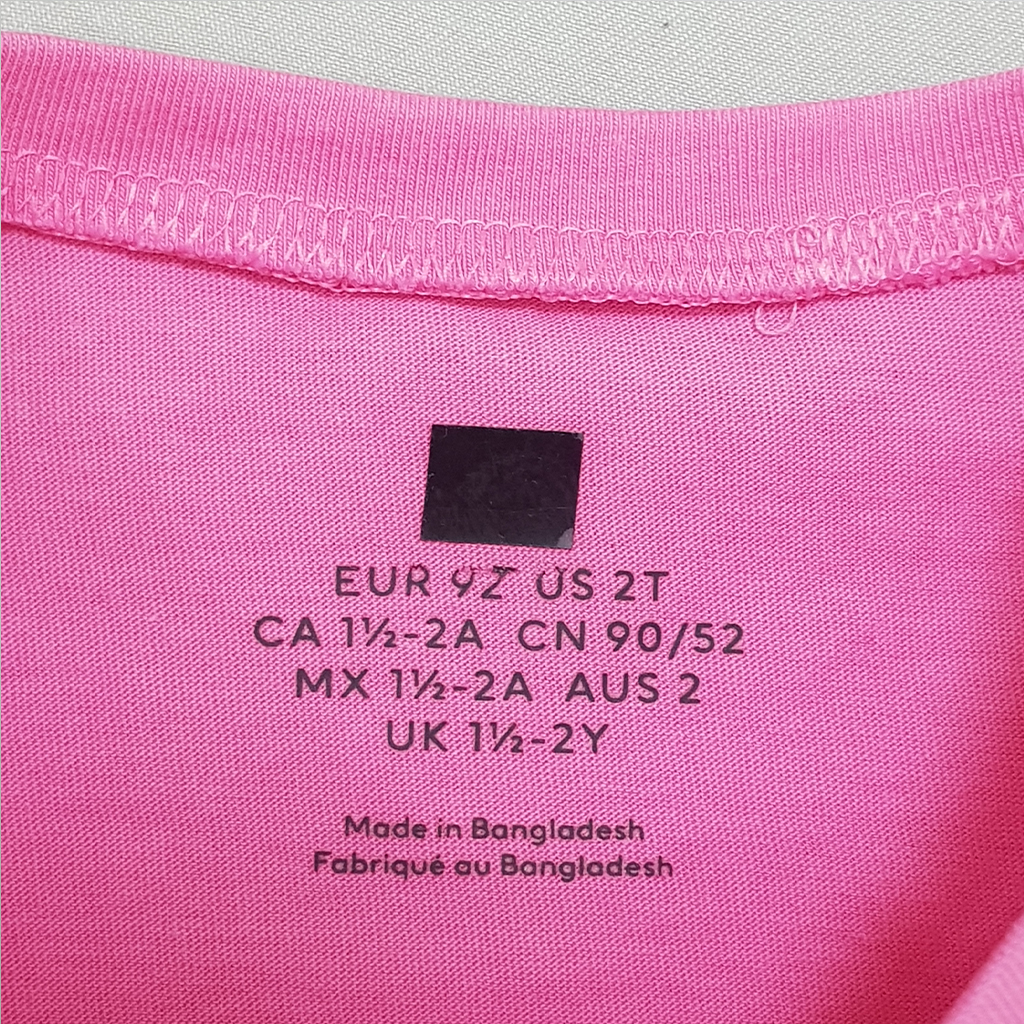 تی شرت دخترانه 28416 سایز 1.5 تا 10 سال مارک H&M