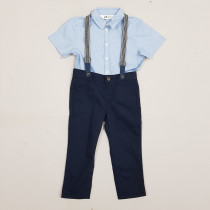 ست پیراهن و شلوار ساسبندار پسرانه 28439 سایز 1.5 تا 10 سال مارک H&M   *