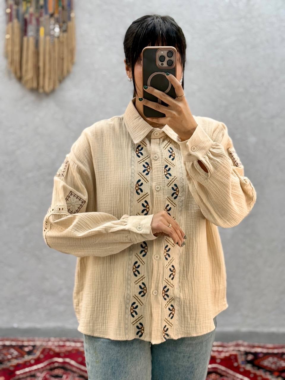 شومیز گلدوزی زنانه کد 417887