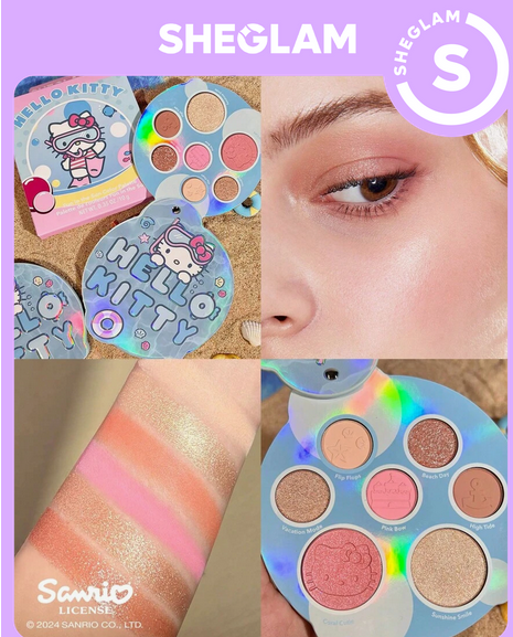 پالت سایه شیگلم Hello Kitty｜SHEGLAM Fun In The Sun Color Palette All In 1 کد 2348
