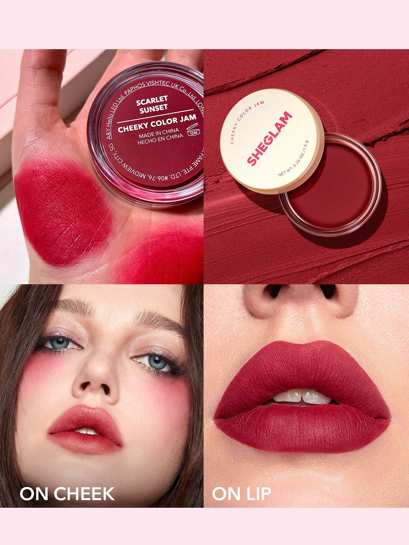 رژگونه چند منظوره کرمی شیگلم SHEGLAM Cheeky Color Jam  کد 2585