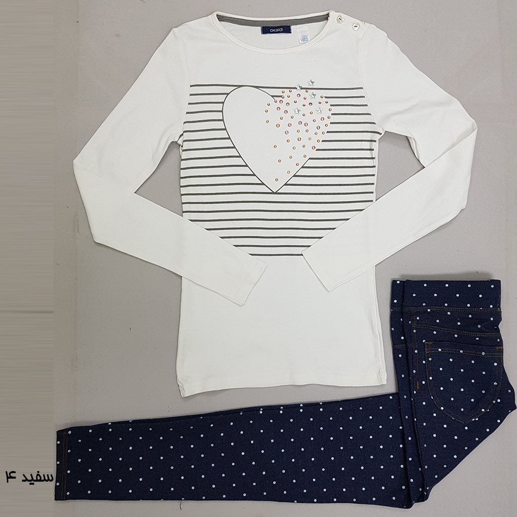 ست دخترانه 28980 سایز 3 تا 14 سال مارک OKAIDI   *